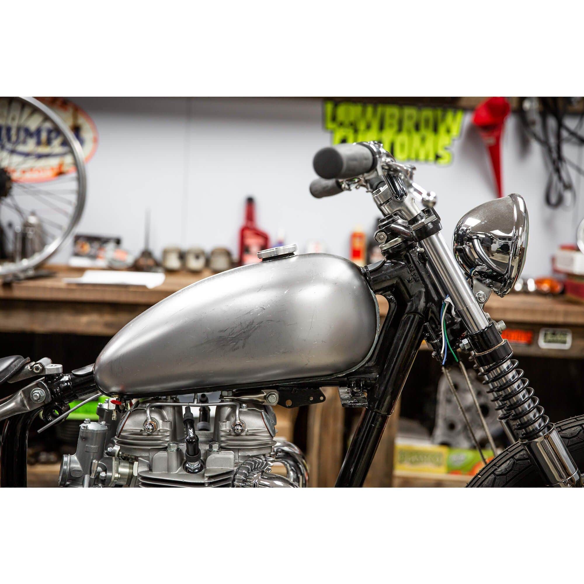 Lowbrow Customs Banana Gas Tank deep tunnel wassell Triumph BSA