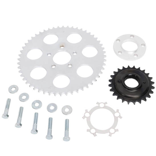 Lowbrow Customs Chrome Chain Conversion Kit Harley Dyna