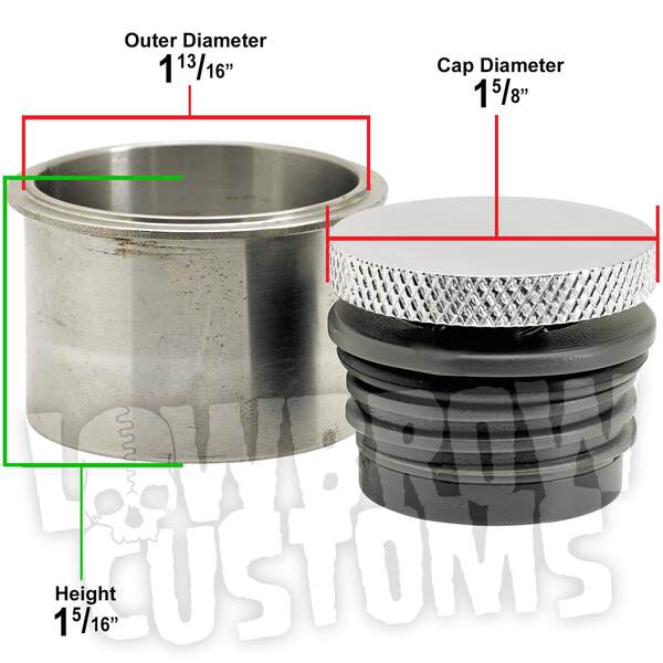 Flush Mount Gas Cap & Weld-In Bung Kit - Custom Paintable For Chopper, Bobber, Harley Cafe Racer